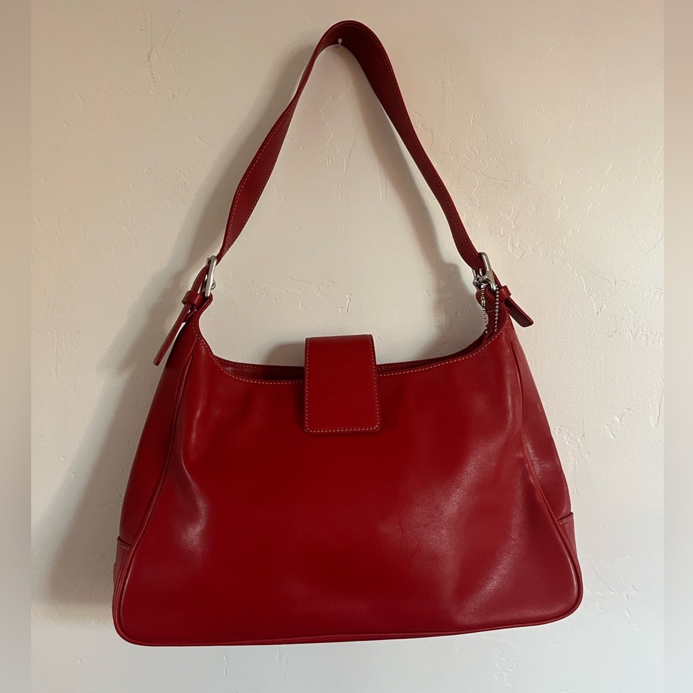 Vintage Y2K Coach Legacy Hampton Red Leather Shoulder Bag 7783 90s - Picture 3 of 15